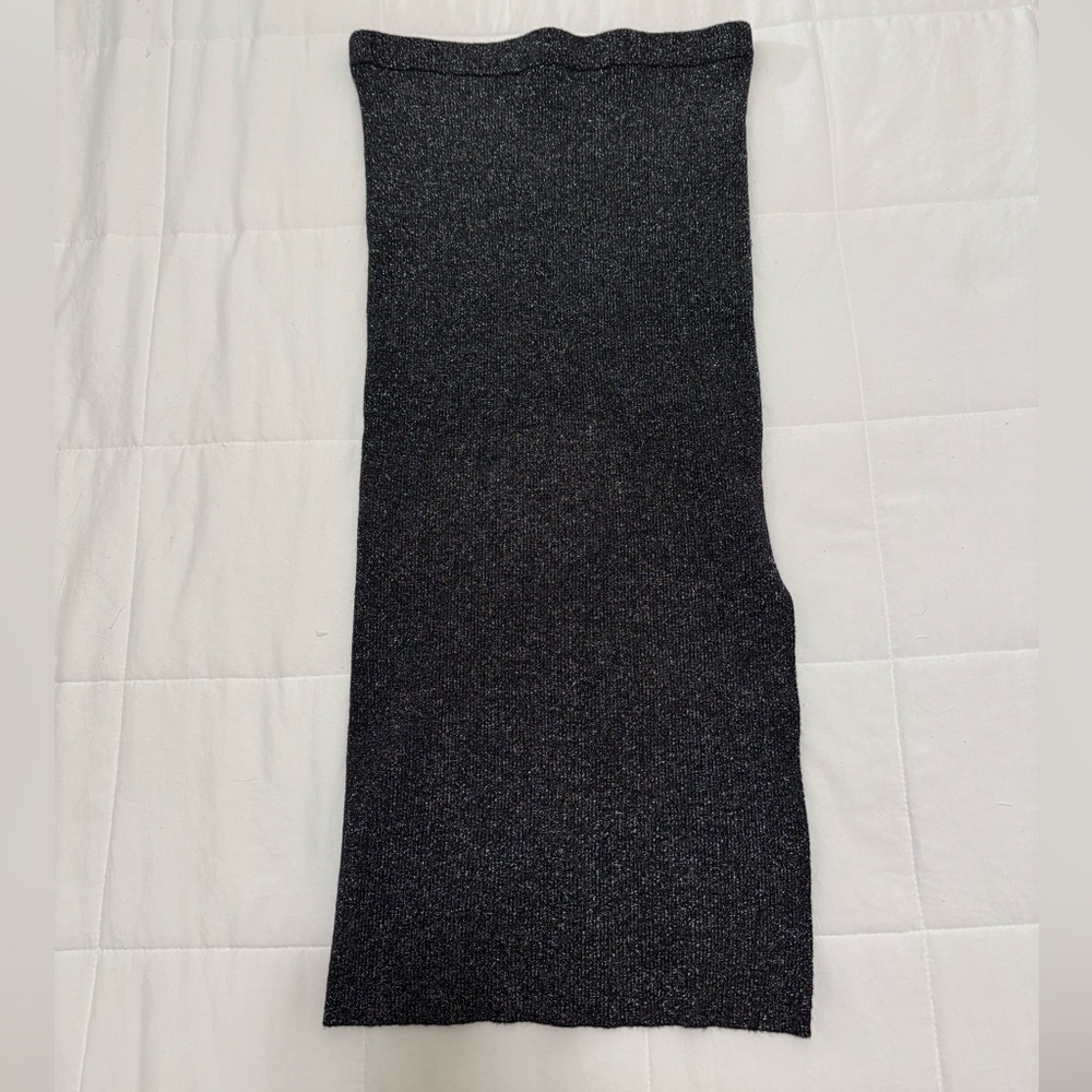 House of Harlow 1960 Black and Silver Sweater Midi Skirt